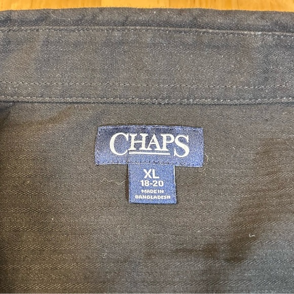 2 for$15 Chap’s Boy’s XL (18-20) Black Button Down Shirt - Picture 4 of 10